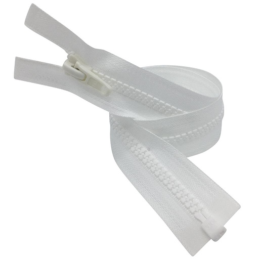 ZIP YKK 9MM SEP ST CURPLASTIC BLANC
